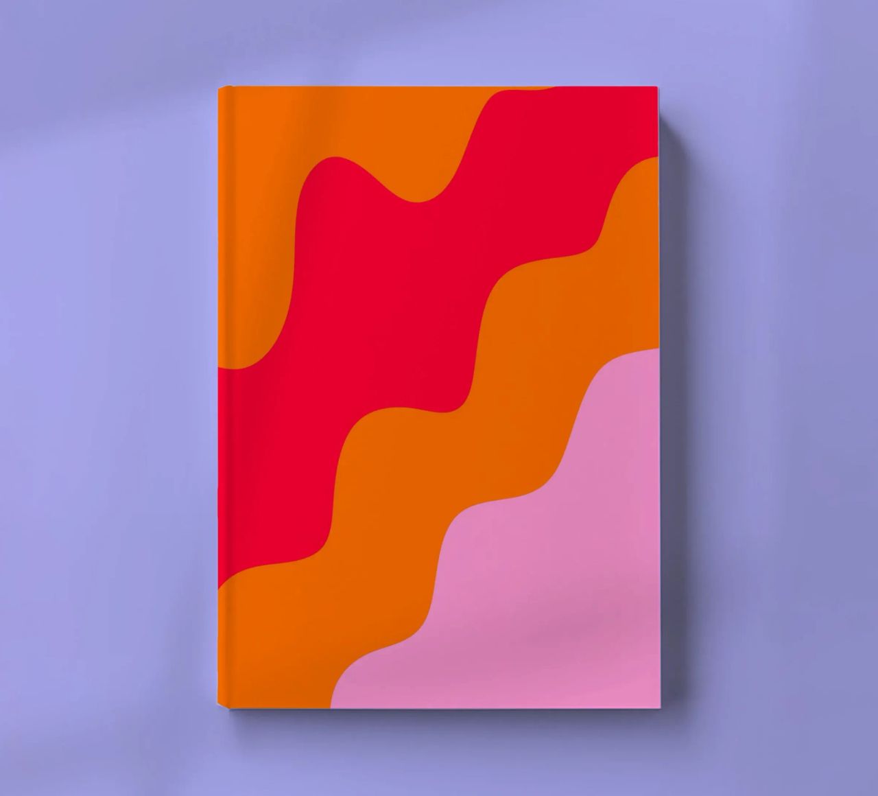 Forme ondulate in color blocking rosa, rosso, arancione diario da Wackapacka
