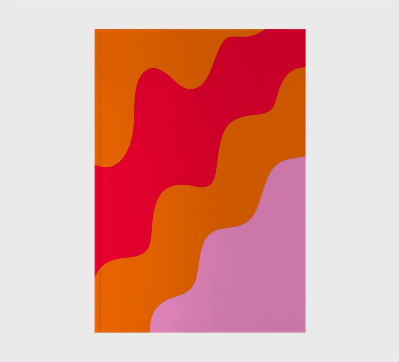 Forme ondulate in color blocking rosa, rosso, arancione diario da Wackapacka