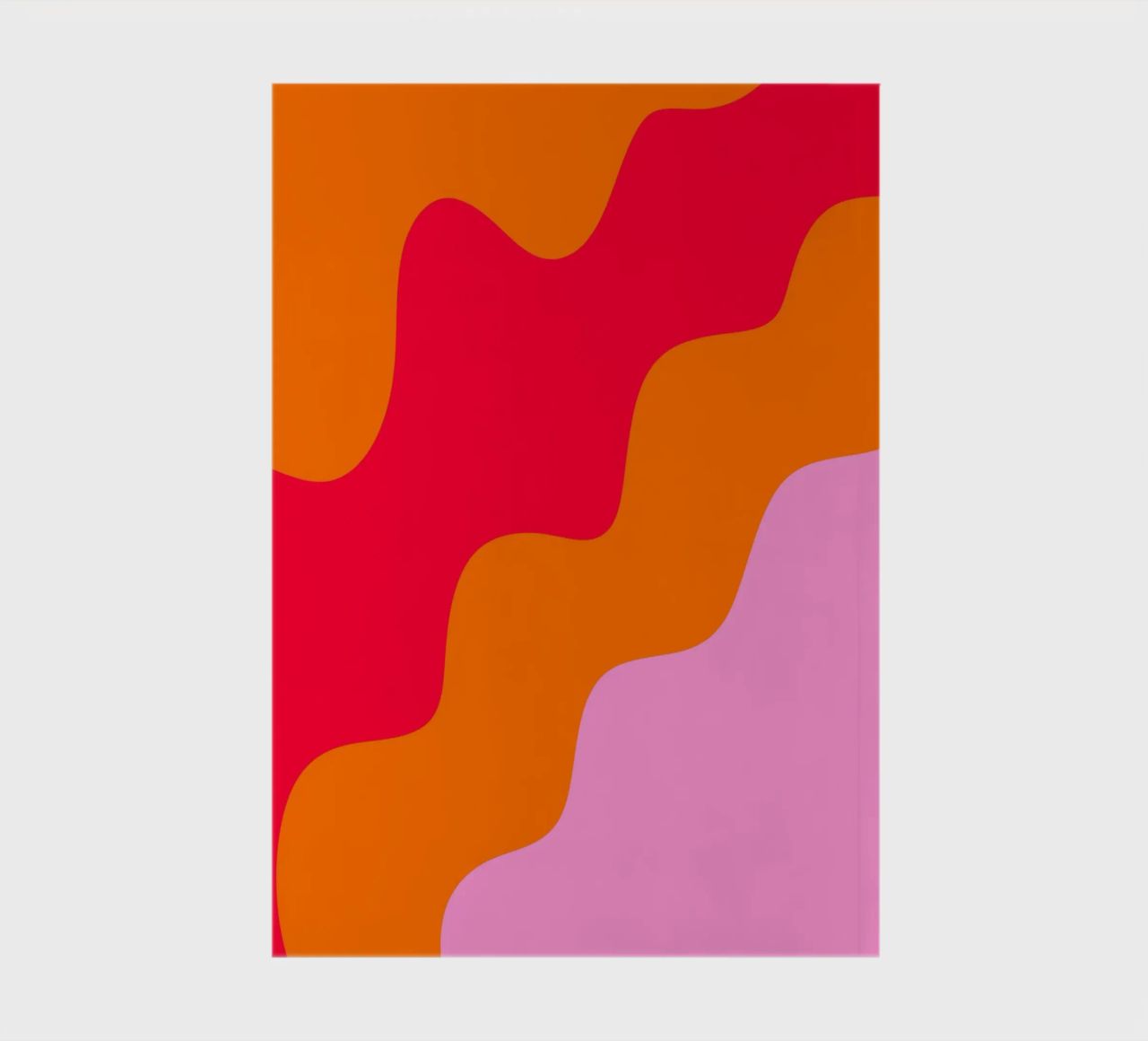 Forme ondulate in color blocking rosa, rosso, arancione diario da Wackapacka