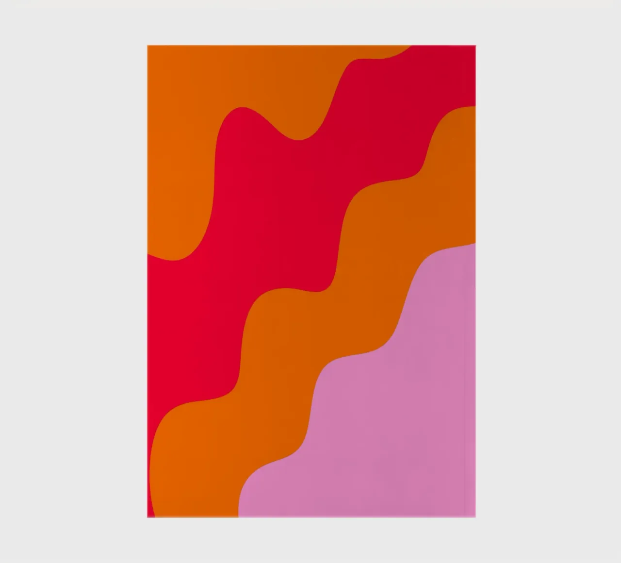 Color blocking wavy shapes pink, red, orange notebook by Wackapacka