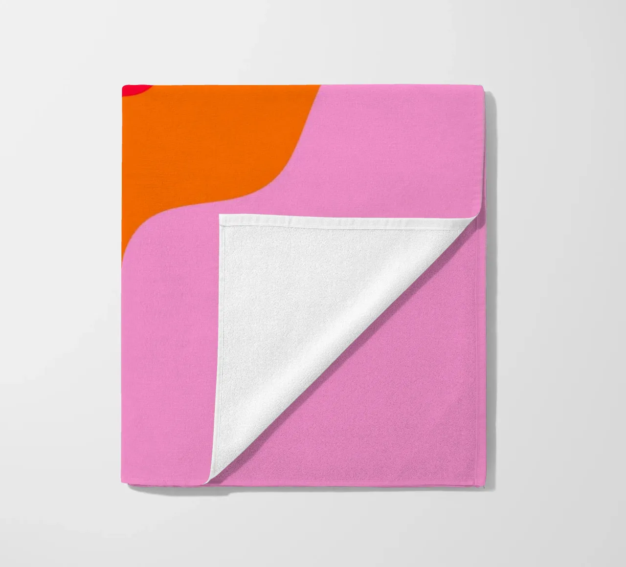 Forme ondulate in color blocking rosa, rosso, arancione telo mare da Wackapacka