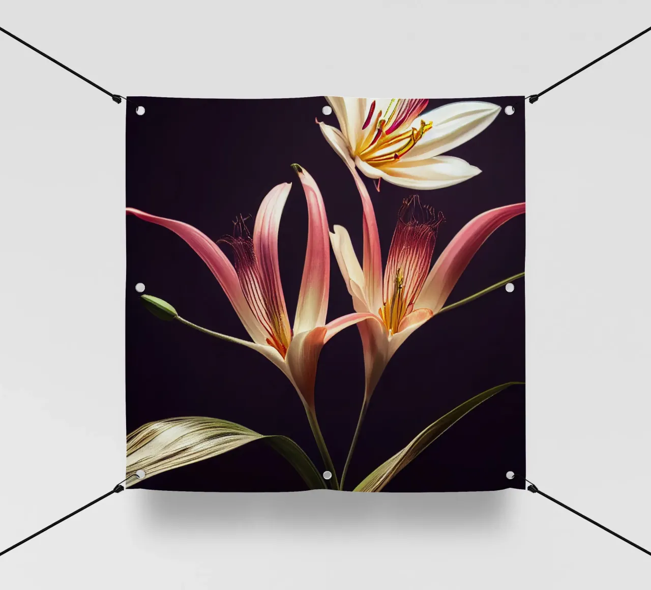 Macro fiore di giglio asiatico telo in pvc da Bold Blooms
