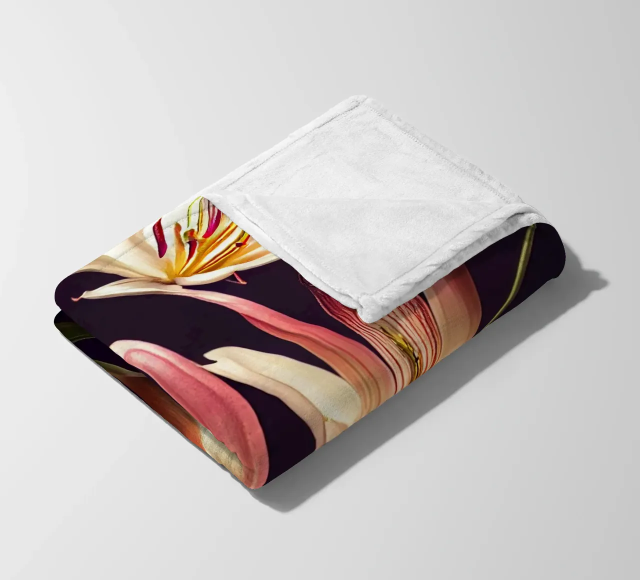 Macro Asiatic Lily Flower fleece blanket by Bold Blooms