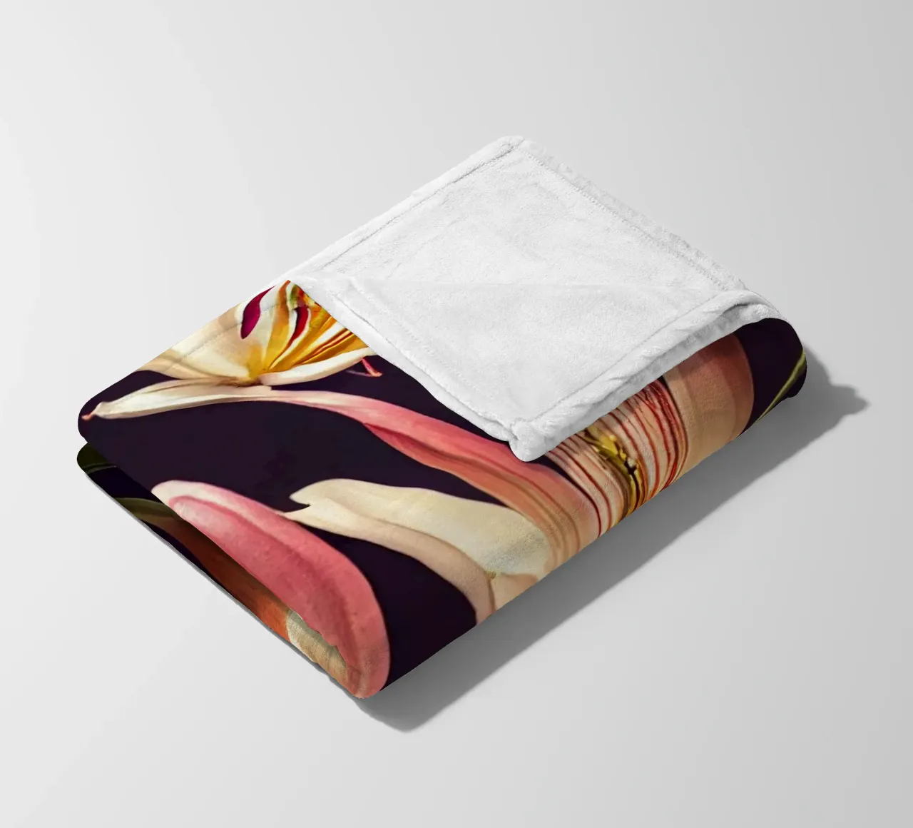 Macro Asiatic Lily Flower fleece blanket by Bold Blooms