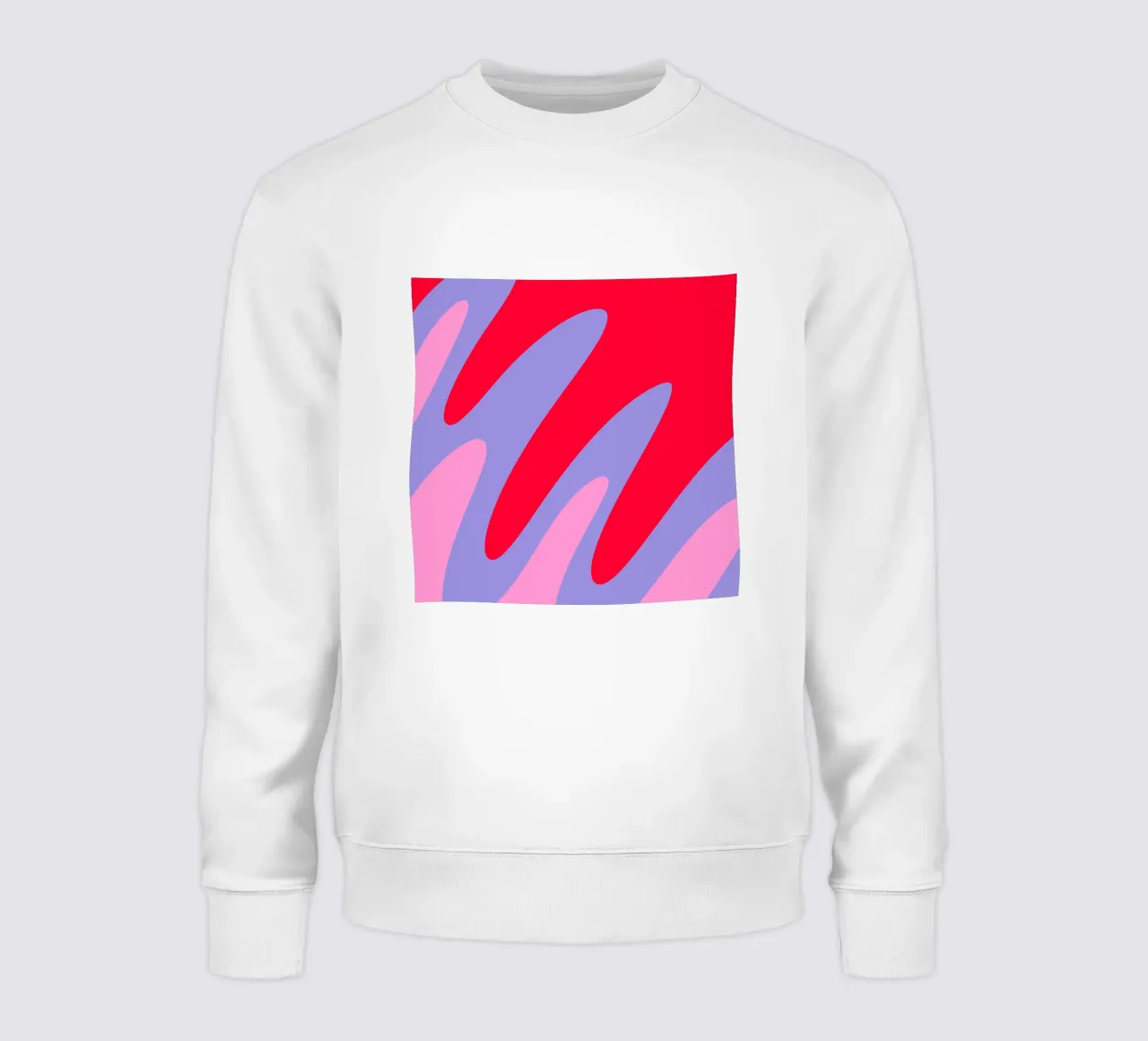 Forme ondulate color blocking rosa, rosso, viola felpa da Wackapacka