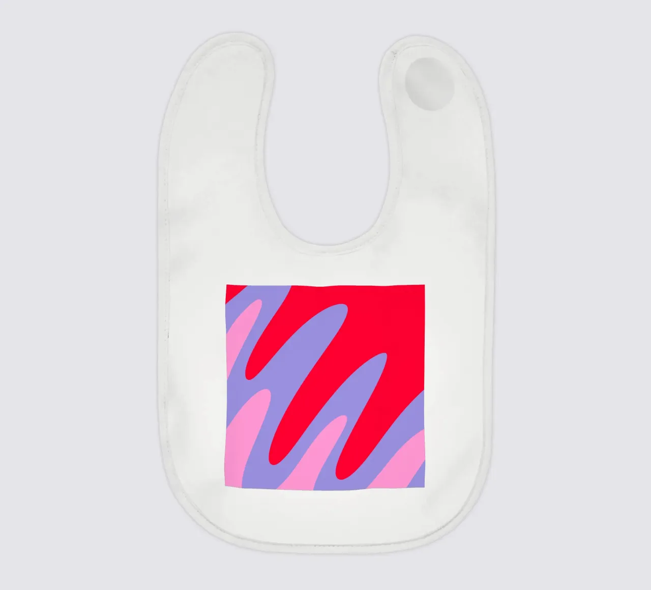 Forme ondulate color blocking rosa, rosso, viola bavaglino da Wackapacka