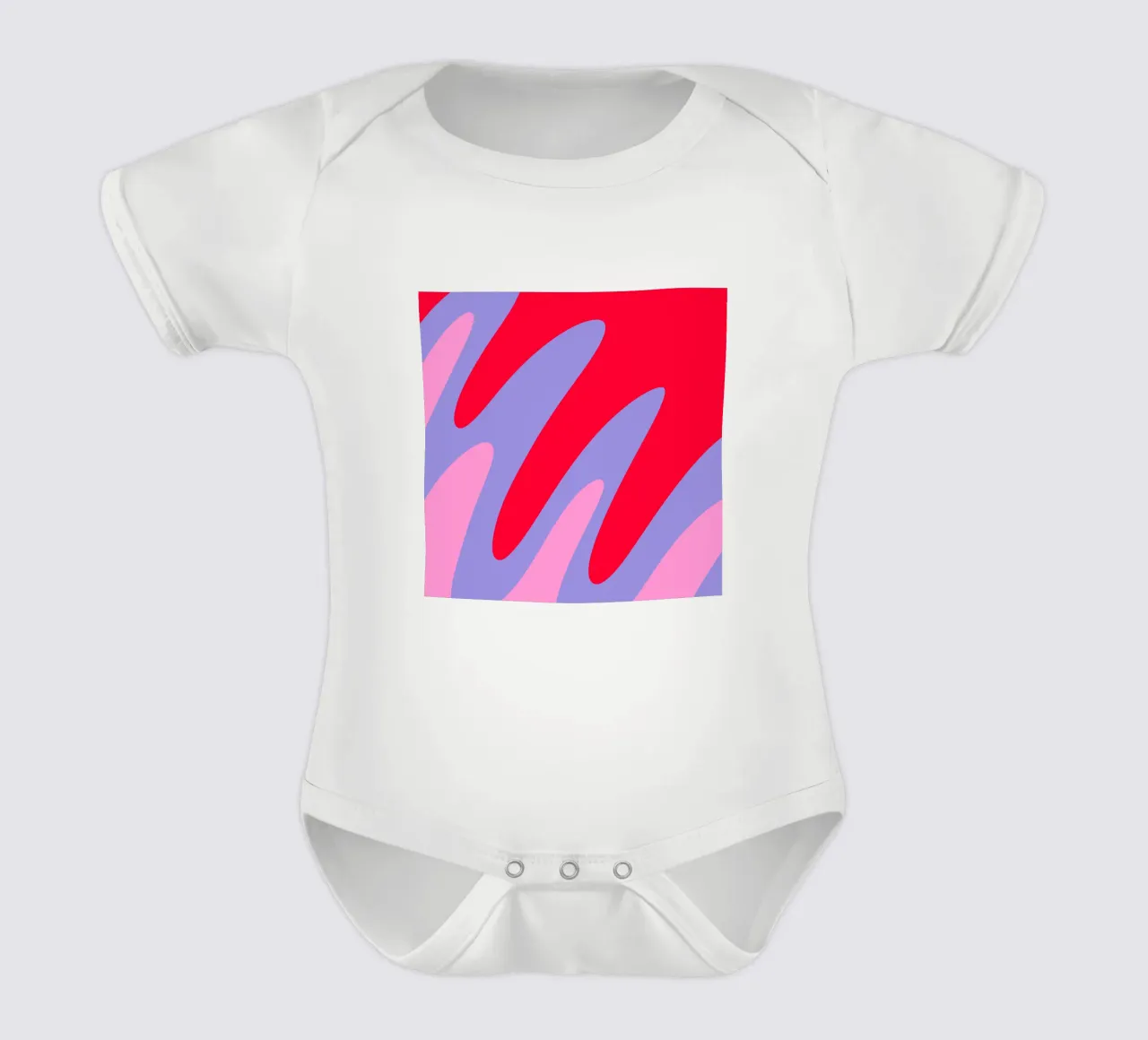 Forme ondulate color blocking rosa, rosso, viola body neonato maniche corte da Wackapacka