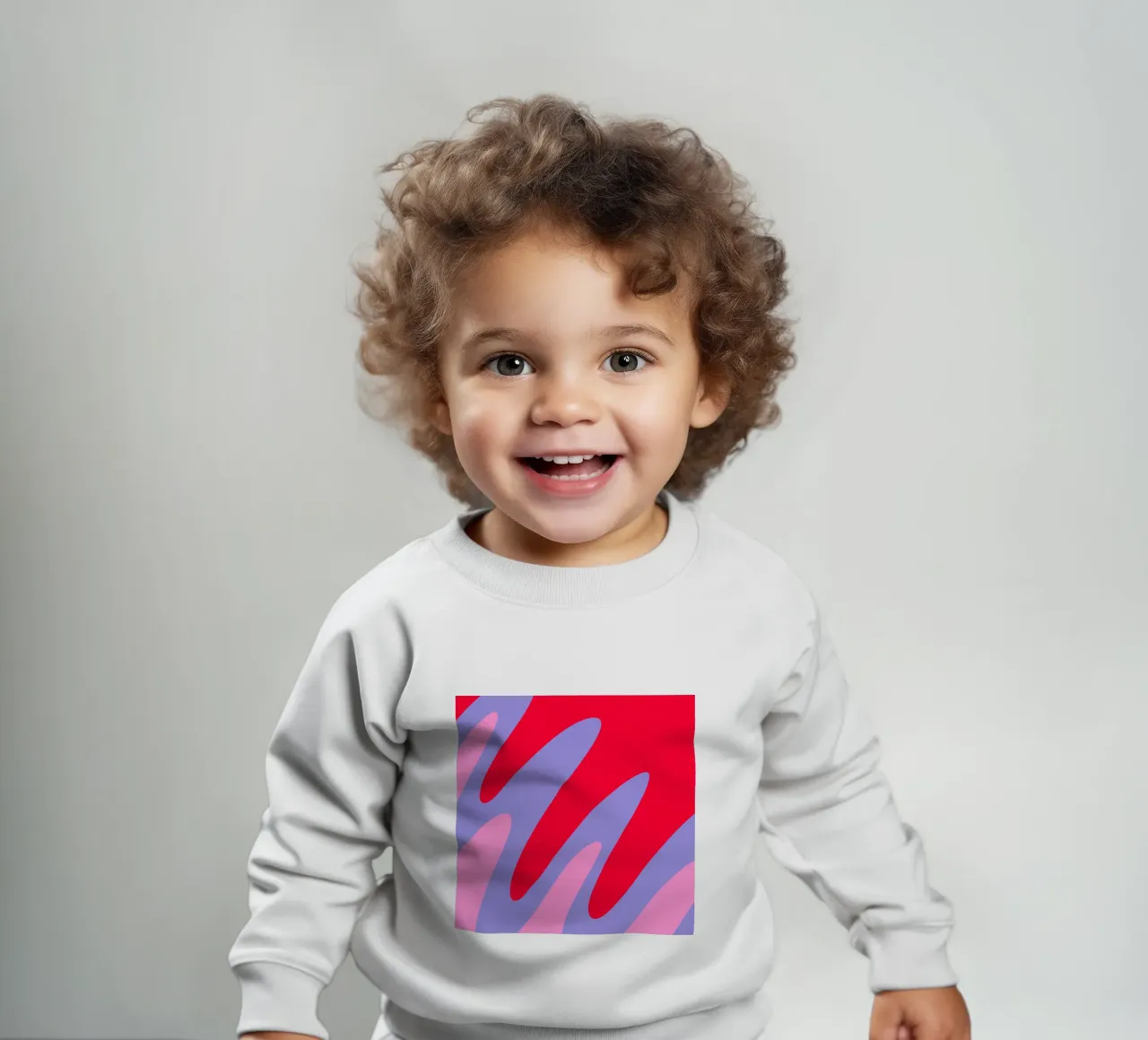 Forme ondulate color blocking rosa, rosso, viola felpa neonato da Wackapacka