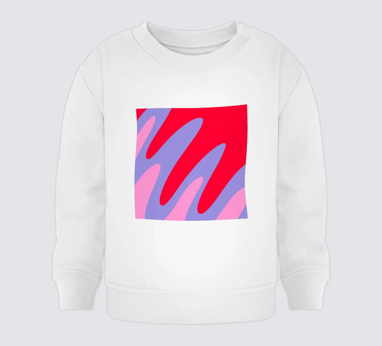 Forme ondulate color blocking rosa, rosso, viola felpa neonato da Wackapacka