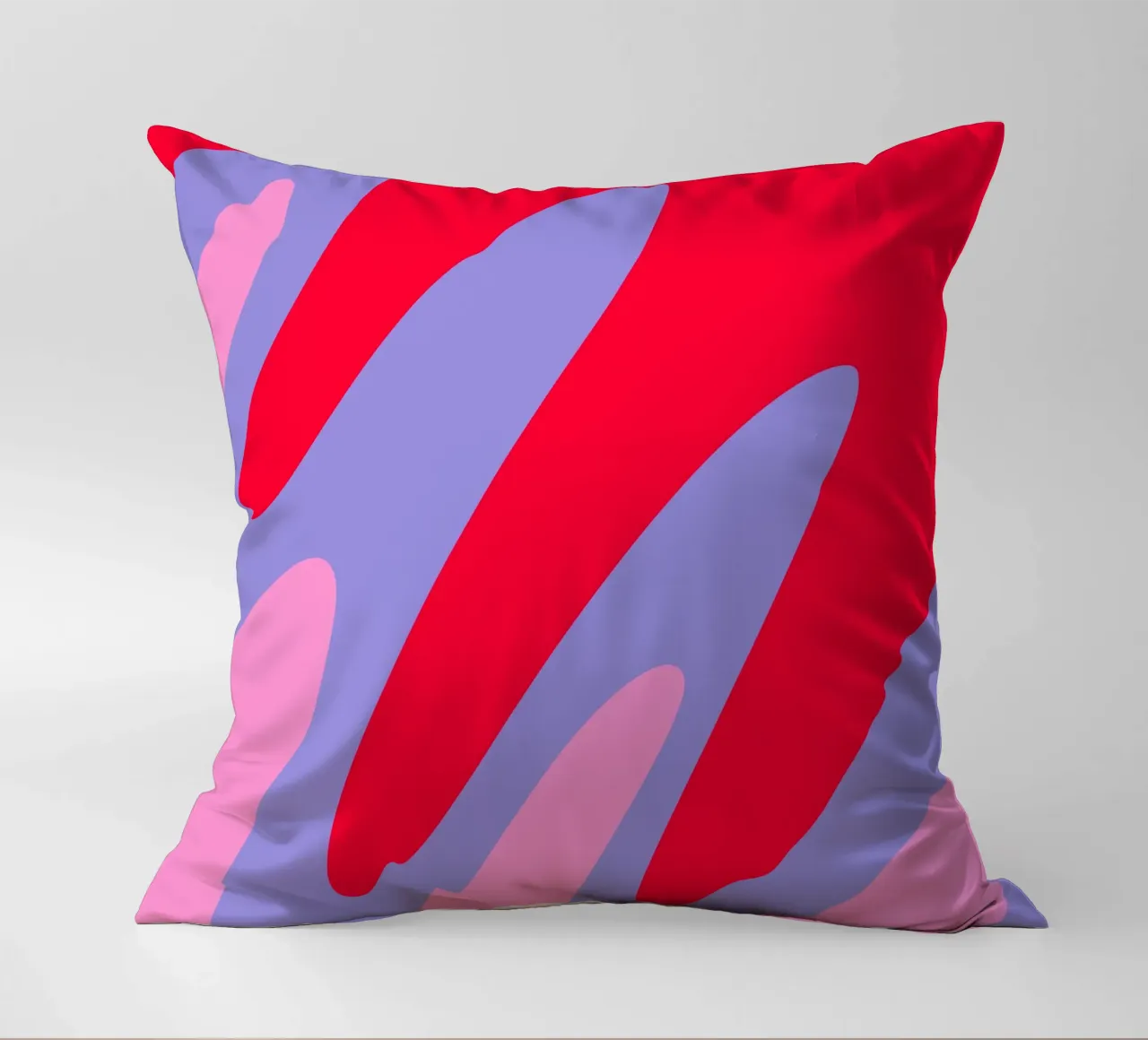 Forme ondulate color blocking rosa, rosso, viola cuscino da Wackapacka