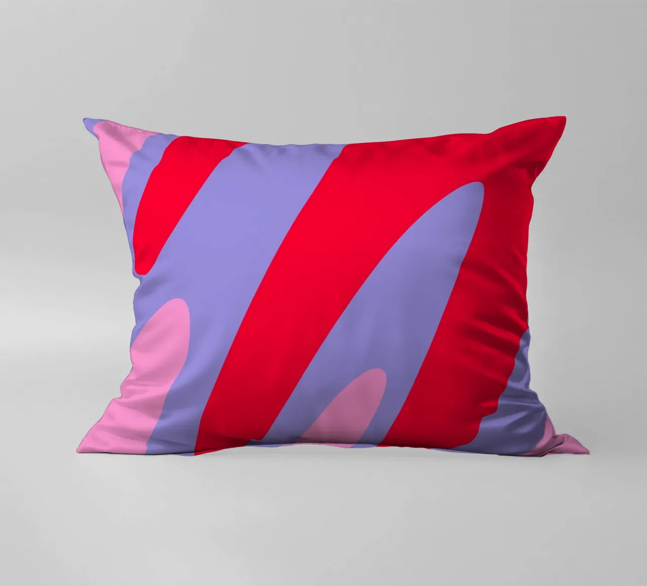 Forme ondulate color blocking rosa, rosso, viola cuscino da Wackapacka