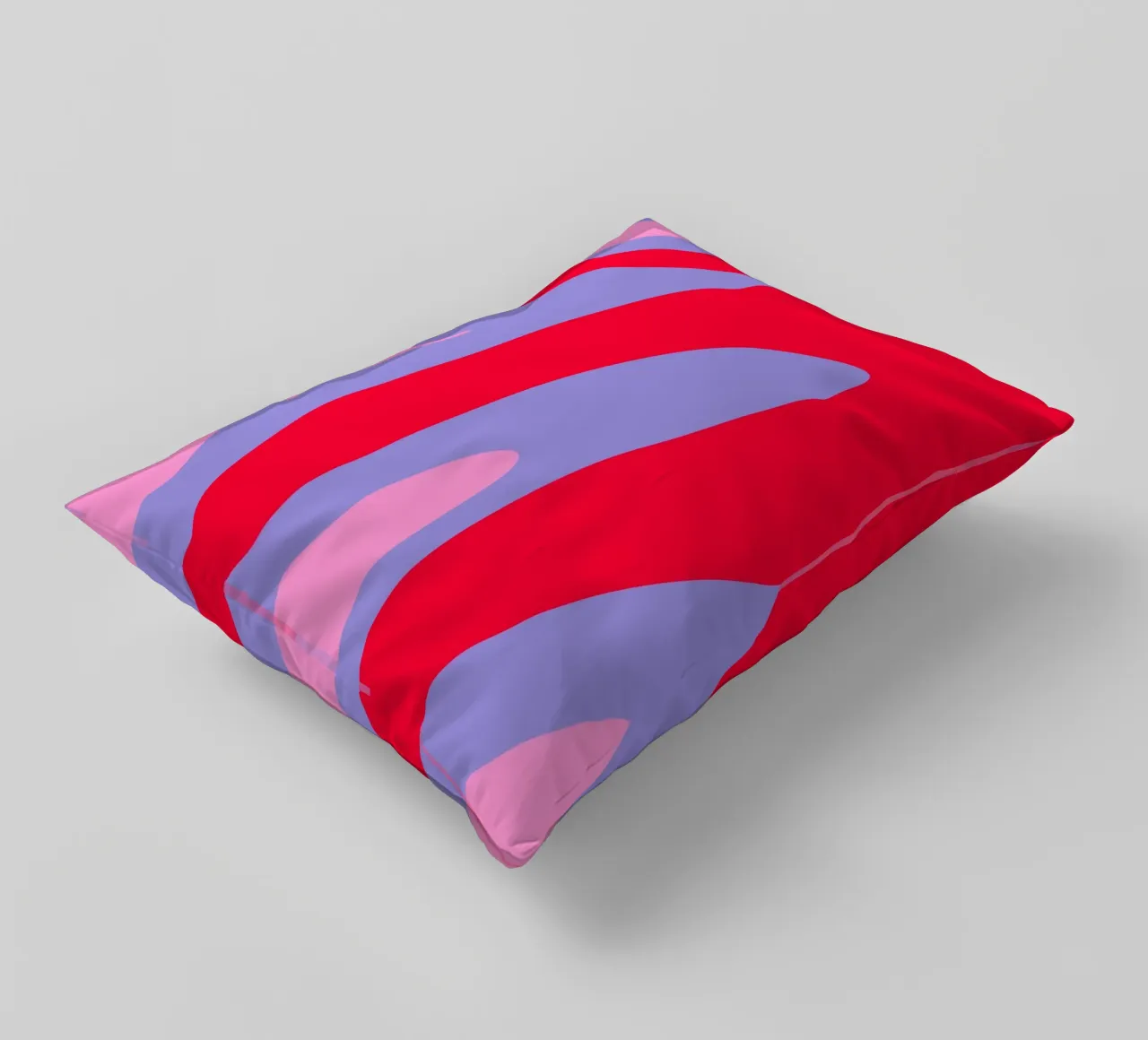 Forme ondulate color blocking rosa, rosso, viola cuscino da Wackapacka