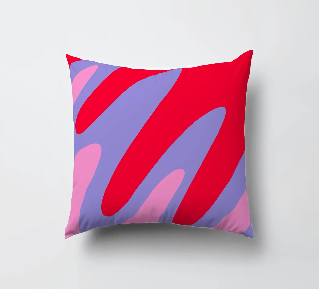 Forme ondulate color blocking rosa, rosso, viola cuscino da Wackapacka
