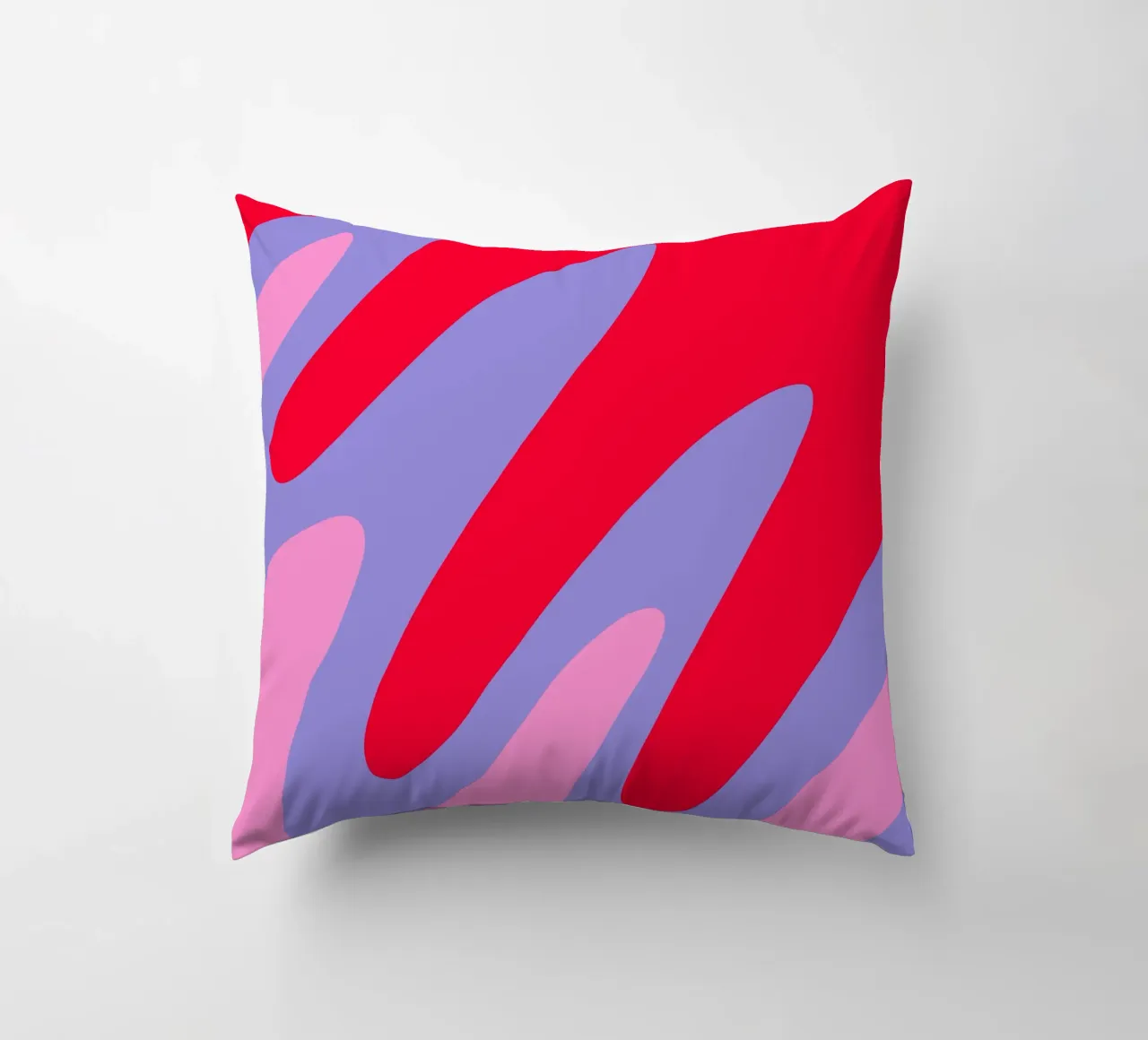 Forme ondulate color blocking rosa, rosso, viola cuscino da Wackapacka