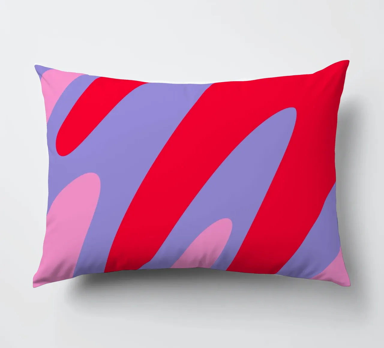 Forme ondulate color blocking rosa, rosso, viola cuscino da Wackapacka