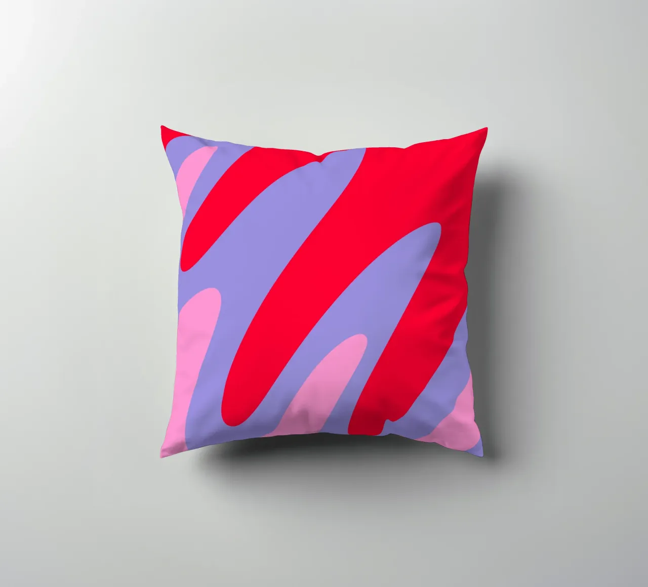 Forme ondulate color blocking rosa, rosso, viola cuscino da Wackapacka