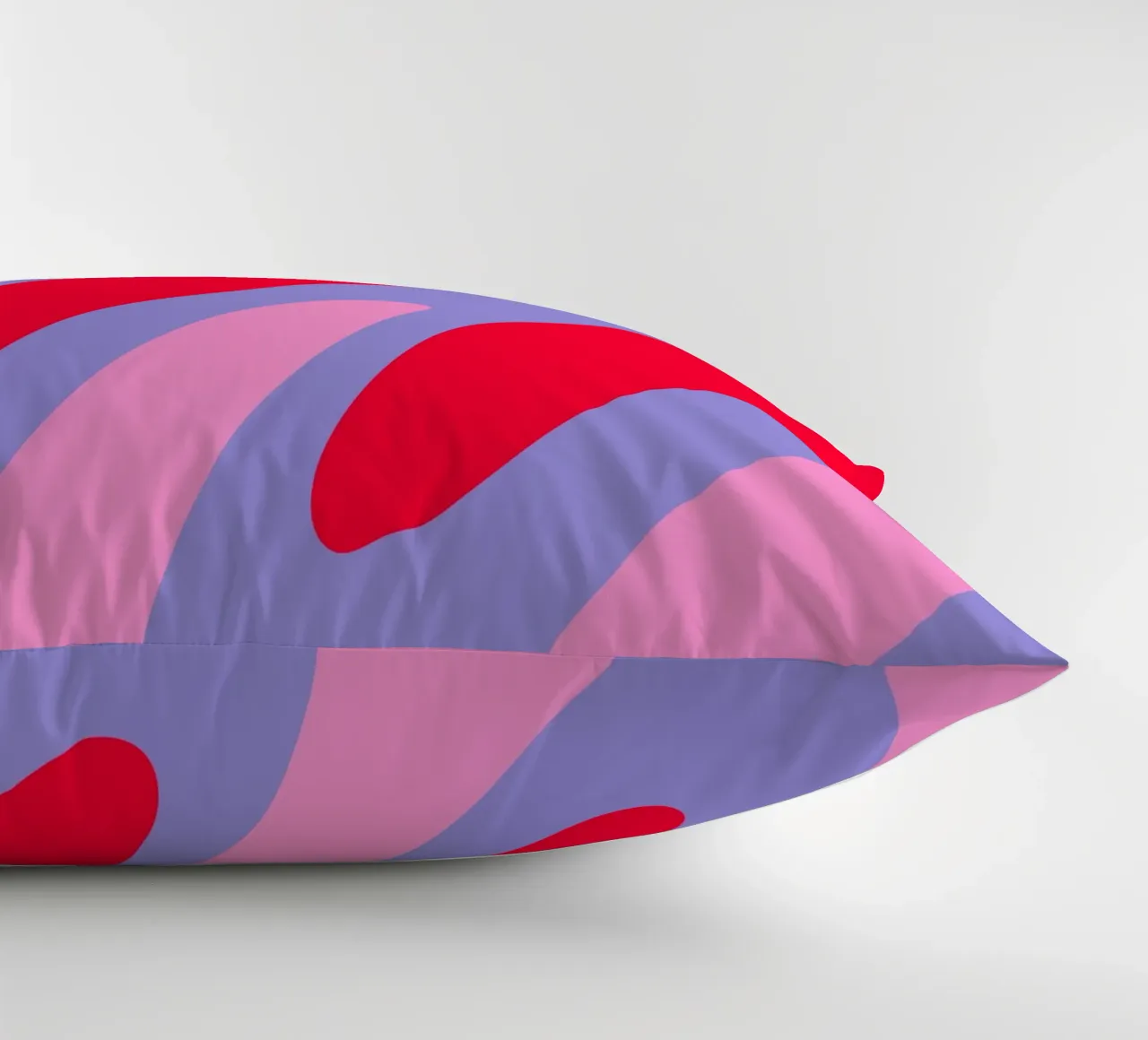 Forme ondulate color blocking rosa, rosso, viola cuscino da Wackapacka