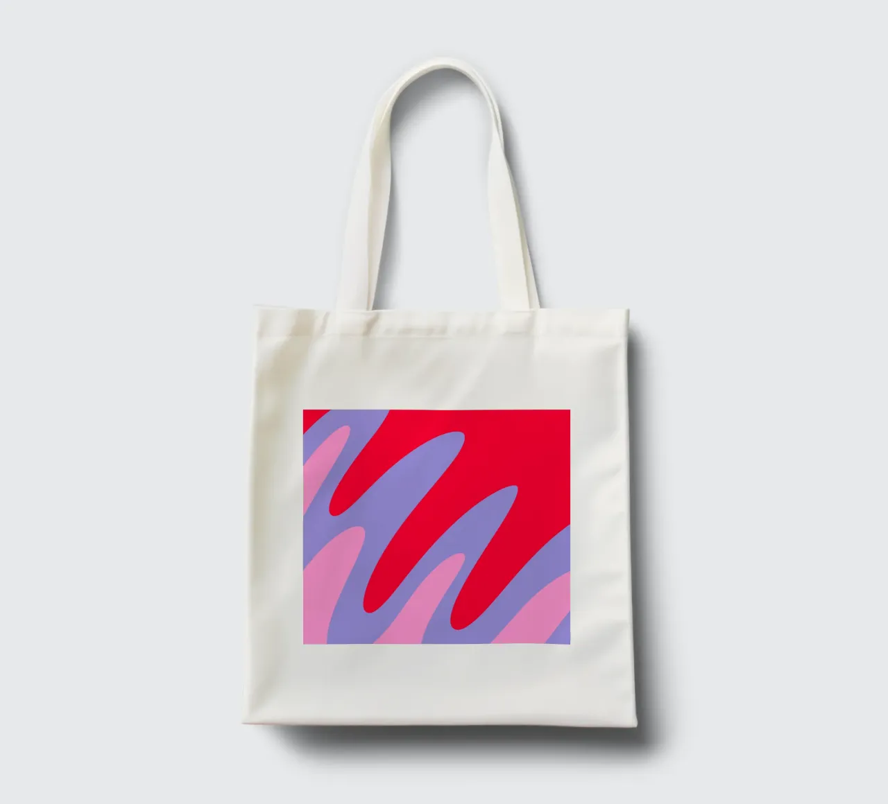 Forme ondulate color blocking rosa, rosso, viola borsa in juta da Wackapacka