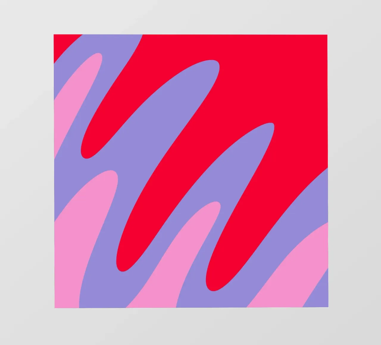 Forme ondulate color blocking rosa, rosso, viola telo in pvc da Wackapacka