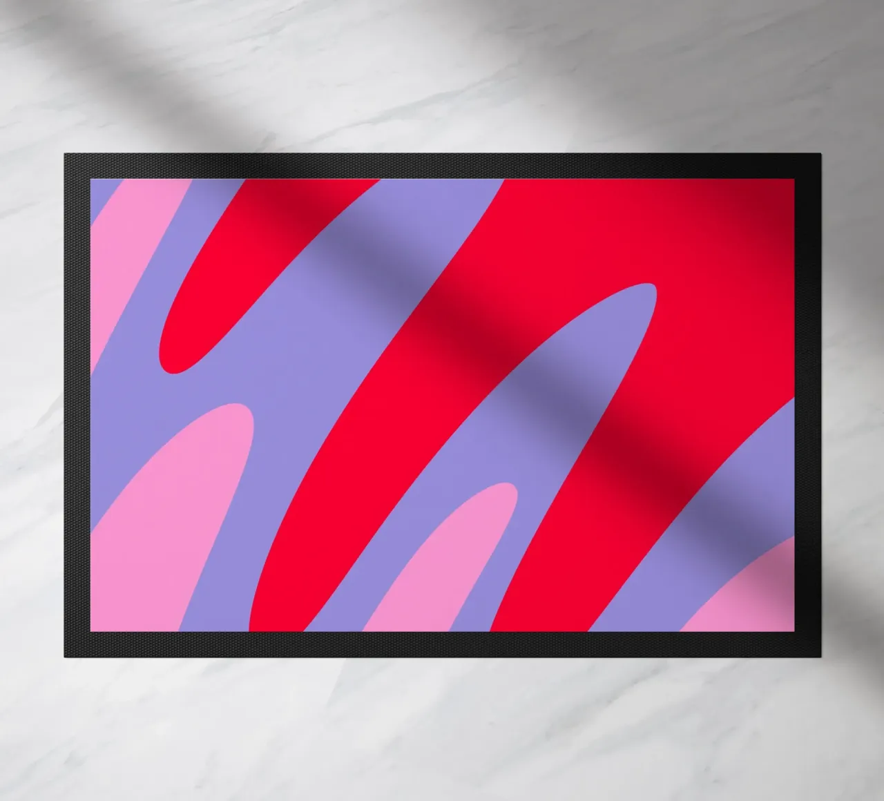 Forme ondulate color blocking rosa, rosso, viola zerbino da Wackapacka
