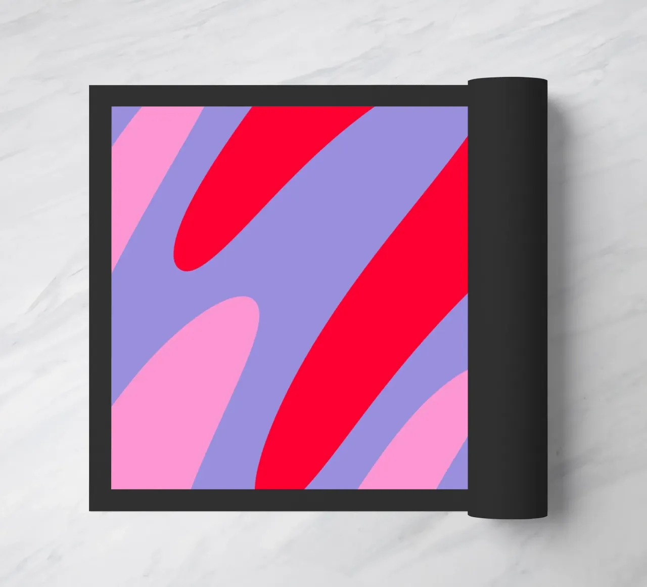 Forme ondulate color blocking rosa, rosso, viola zerbino da Wackapacka