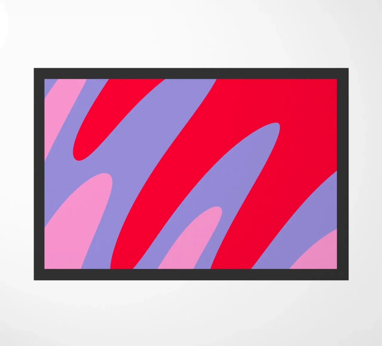 Forme ondulate color blocking rosa, rosso, viola zerbino da Wackapacka