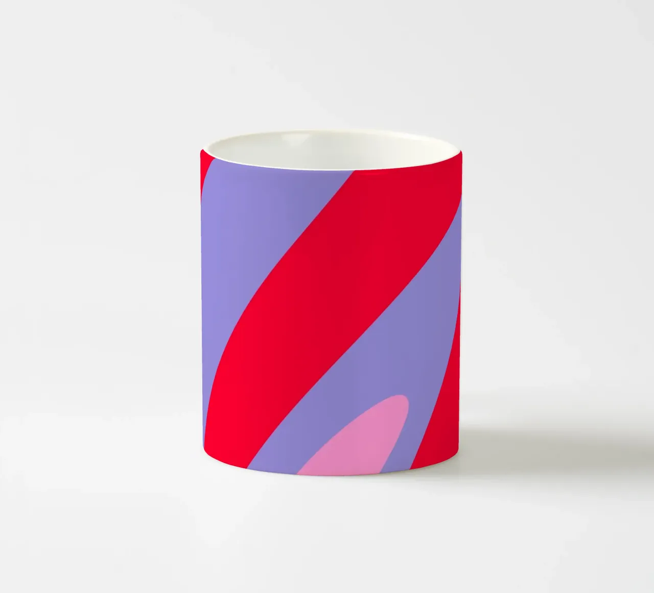 Forme ondulate color blocking rosa, rosso, viola tazza in ceramica da Wackapacka