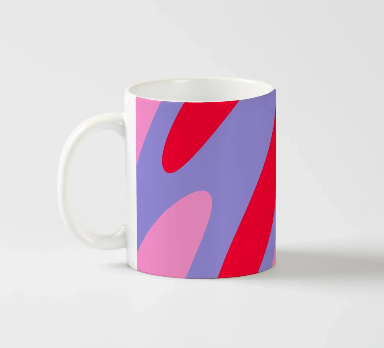 Forme ondulate color blocking rosa, rosso, viola tazza in ceramica da Wackapacka