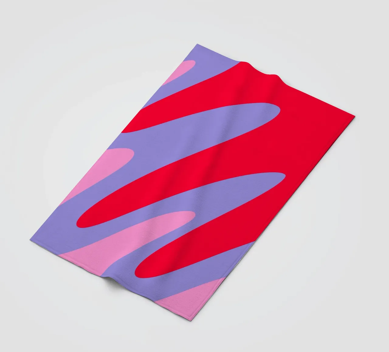 Forme ondulate color blocking rosa, rosso, viola coperta in pile da Wackapacka