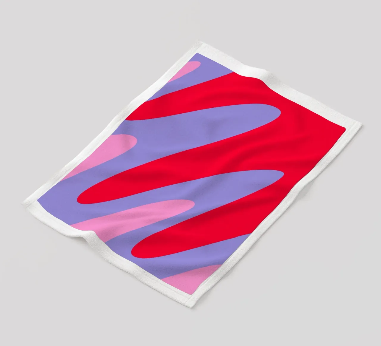 Forme ondulate color blocking rosa, rosso, viola coperta in pile da Wackapacka