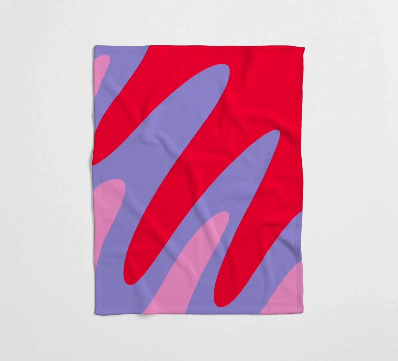 Forme ondulate color blocking rosa, rosso, viola coperta in pile da Wackapacka