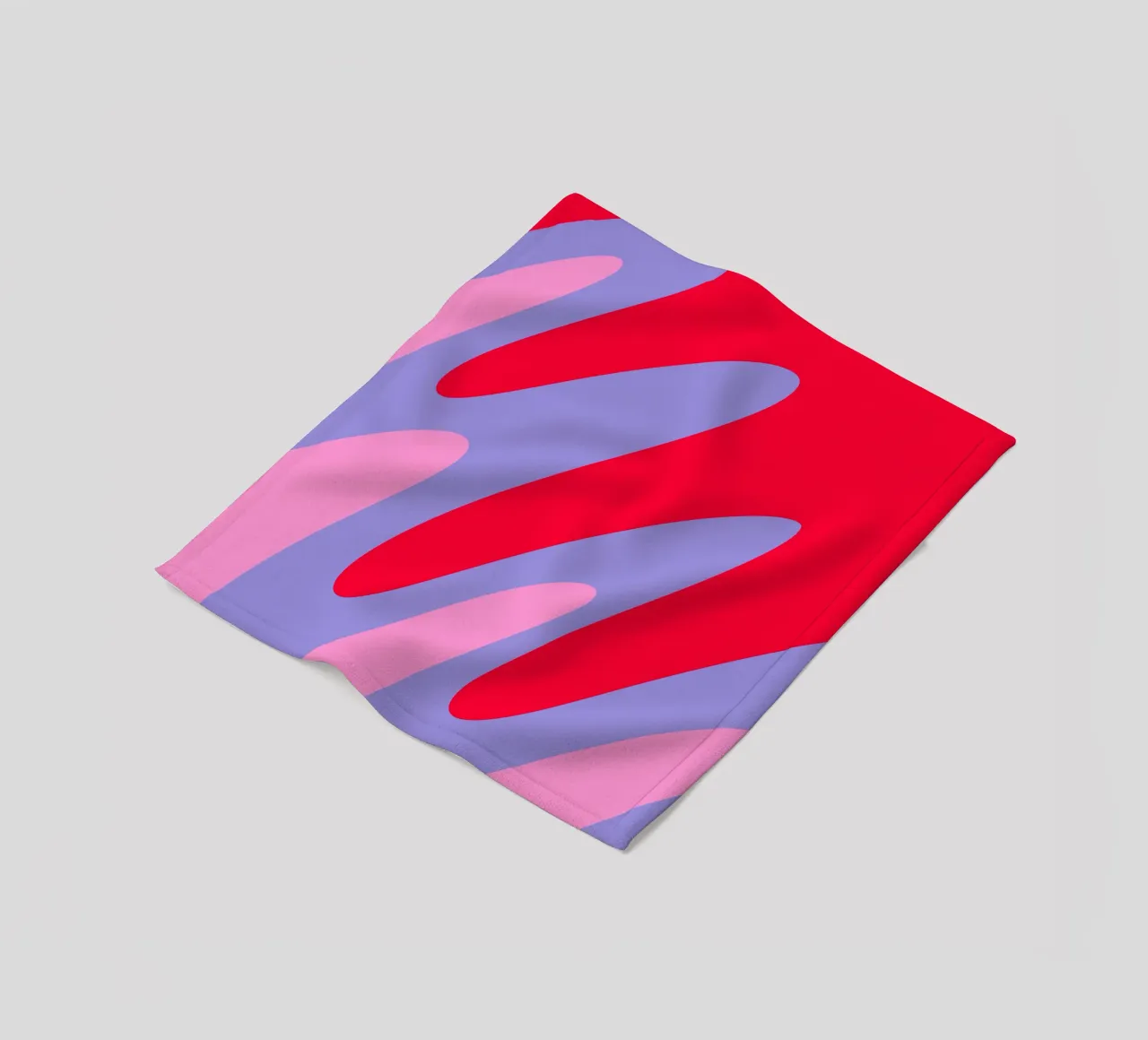 Forme ondulate color blocking rosa, rosso, viola coperta in pile da Wackapacka