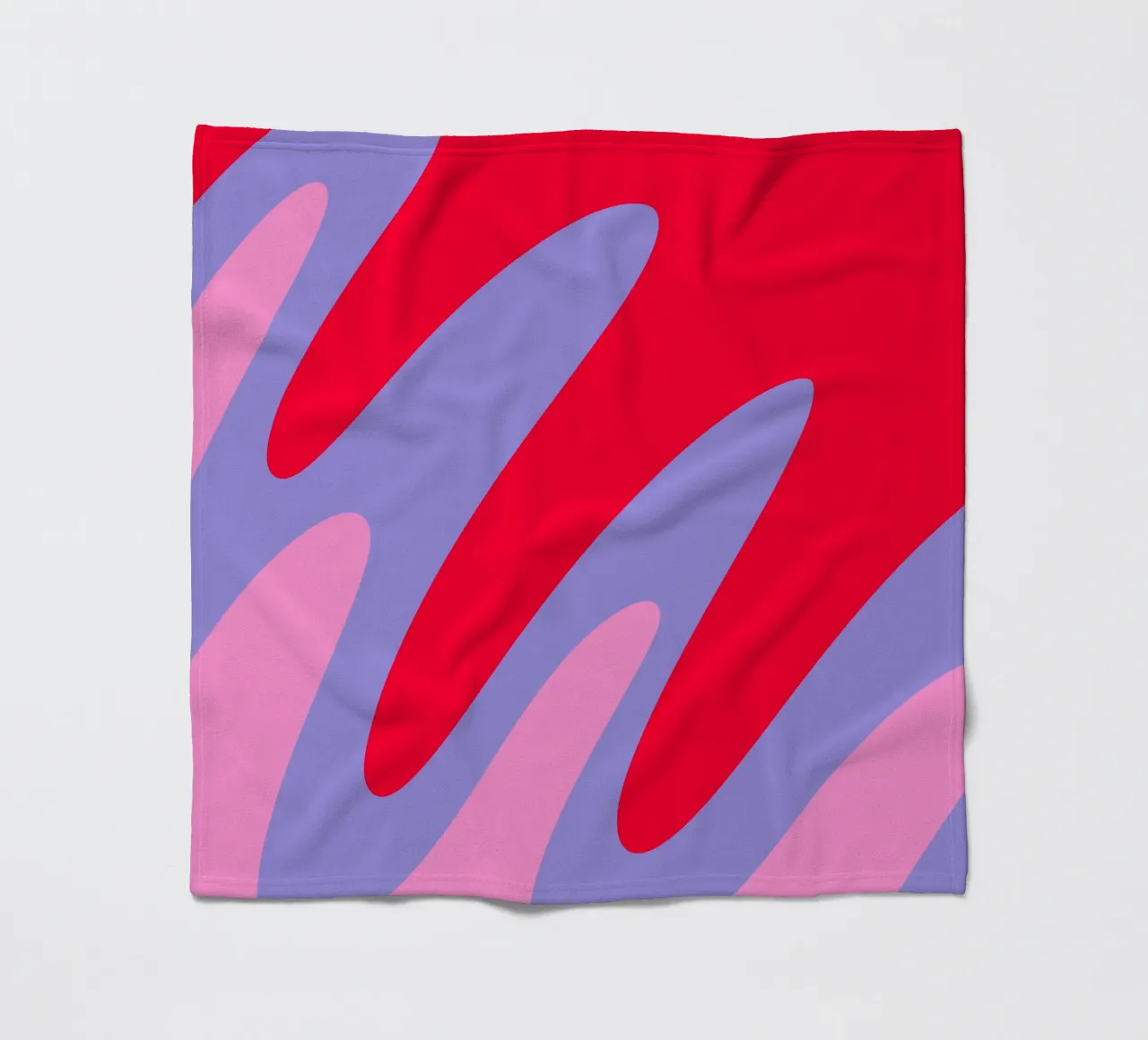 Forme ondulate color blocking rosa, rosso, viola coperta in pile da Wackapacka