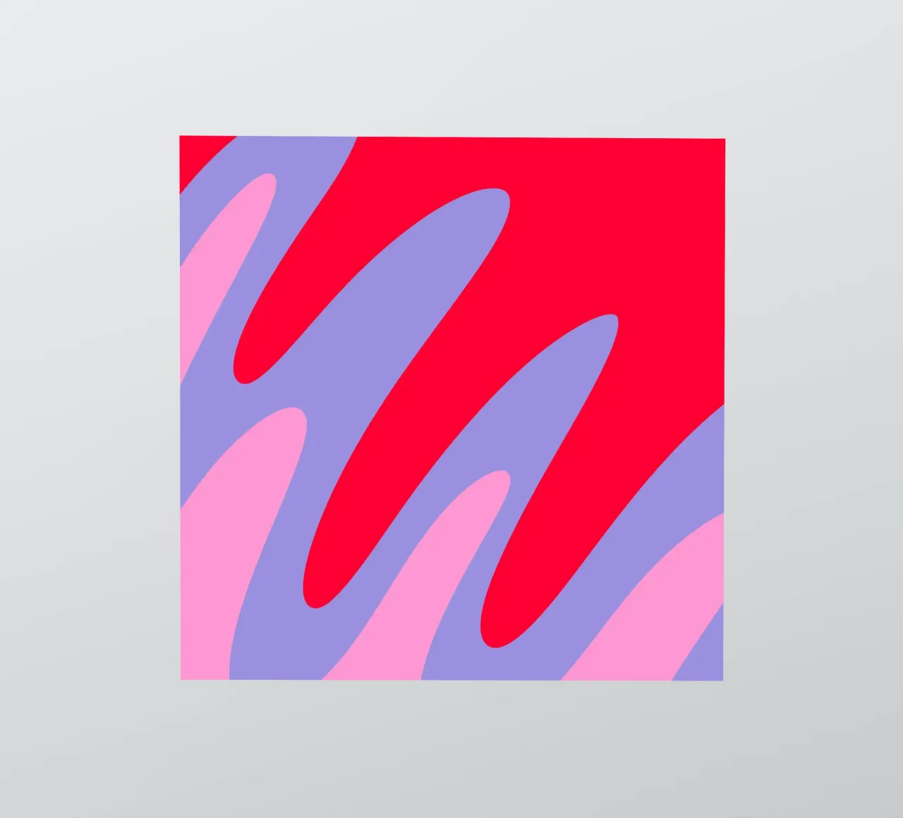 Forme ondulate color blocking rosa, rosso, viola adesivo da Wackapacka
