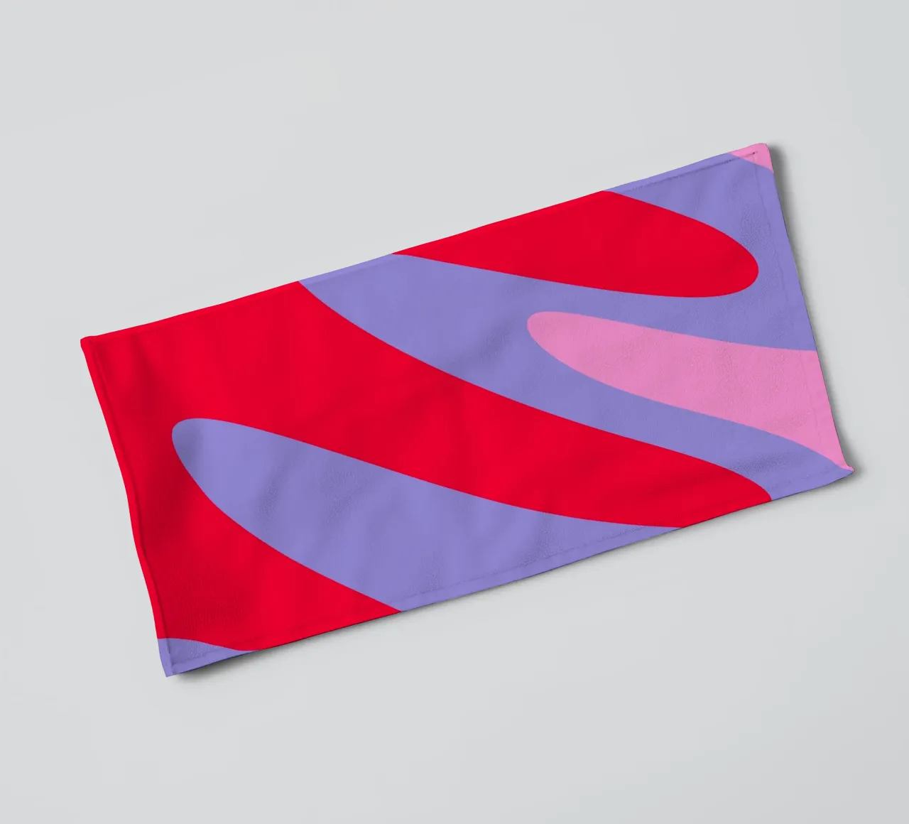 Forme ondulate color blocking rosa, rosso, viola asciugamano da bagno da Wackapacka