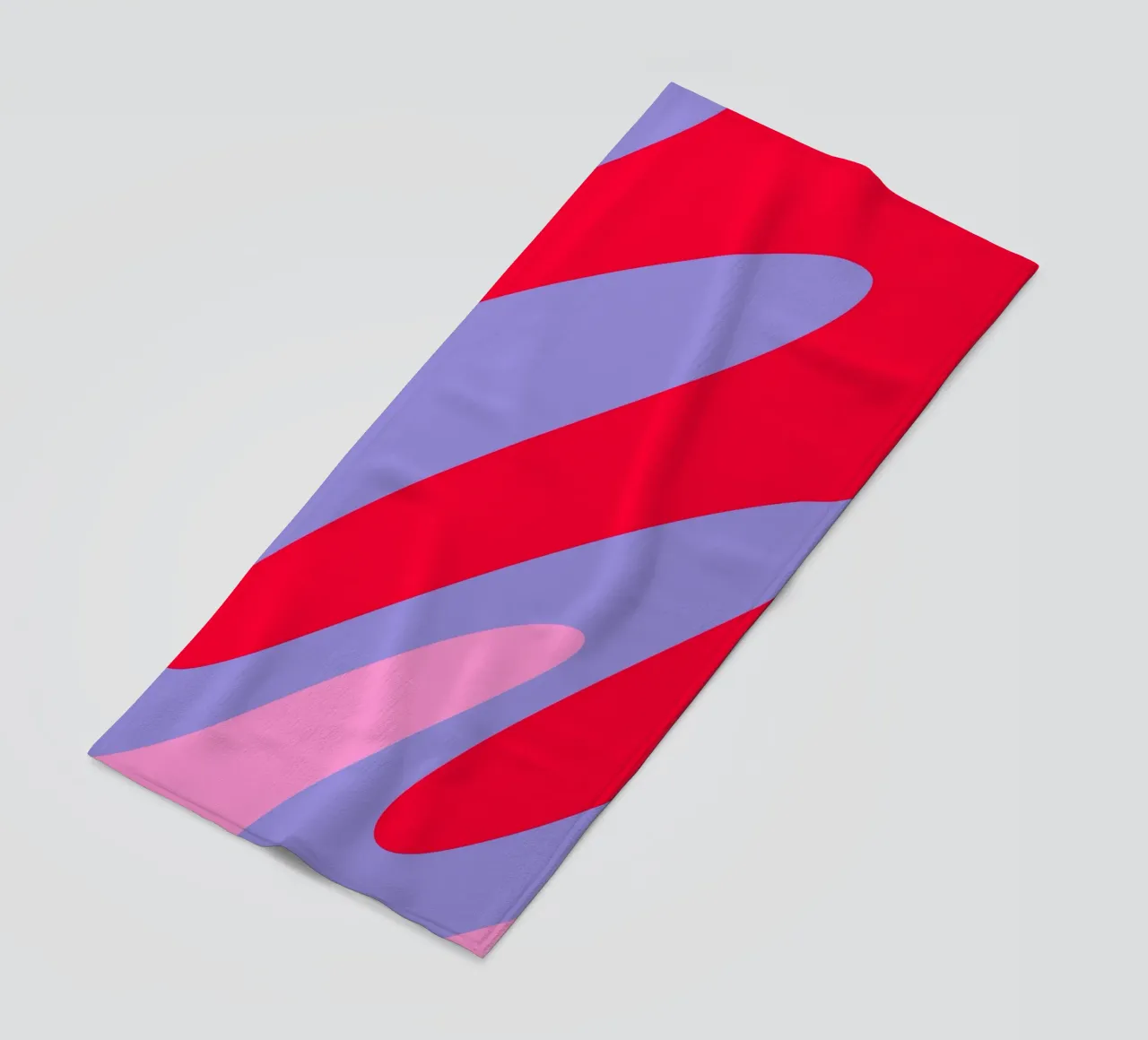 Forme ondulate color blocking rosa, rosso, viola telo mare da Wackapacka