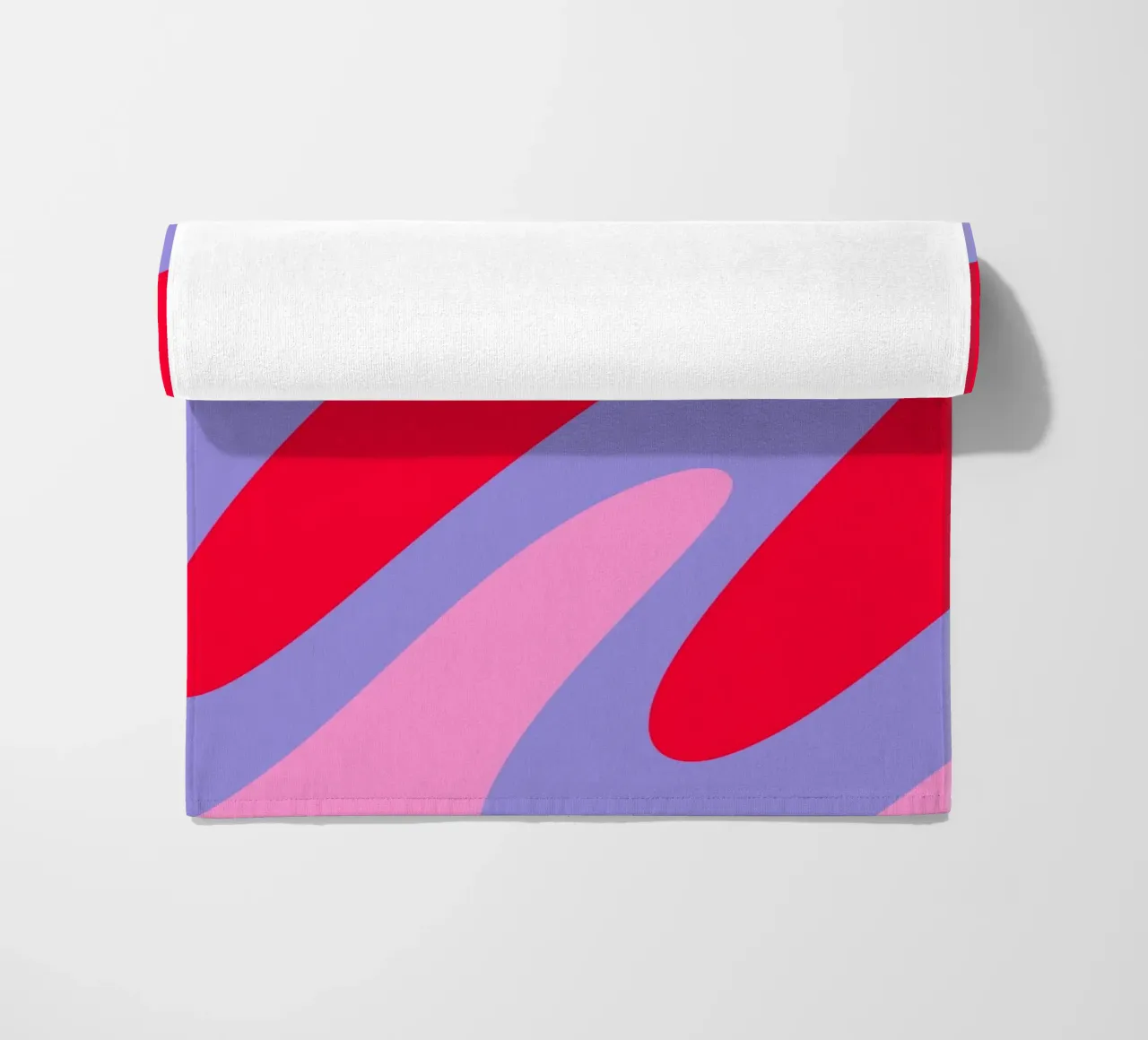 Forme ondulate color blocking rosa, rosso, viola telo mare da Wackapacka