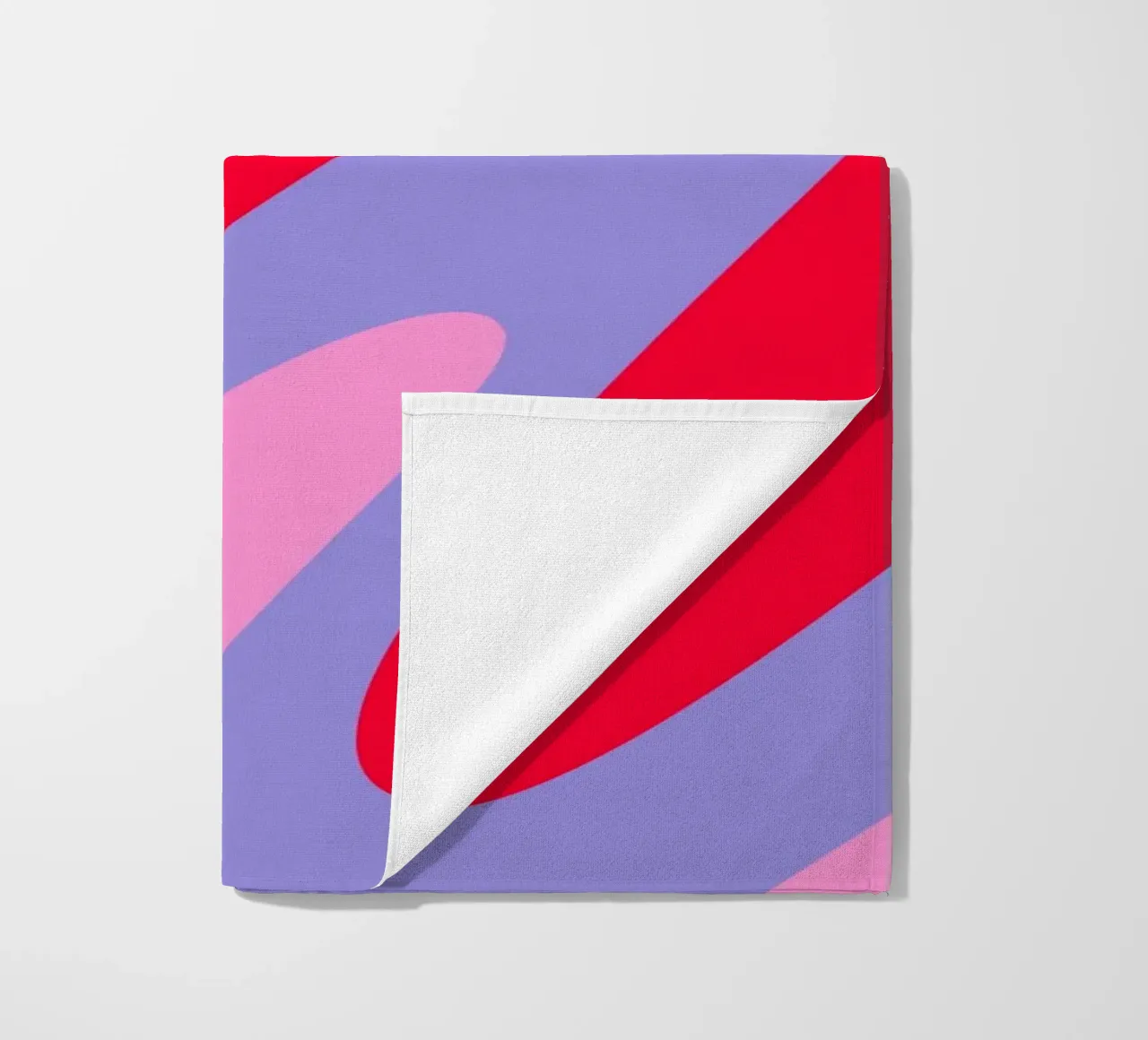 Forme ondulate color blocking rosa, rosso, viola telo mare da Wackapacka