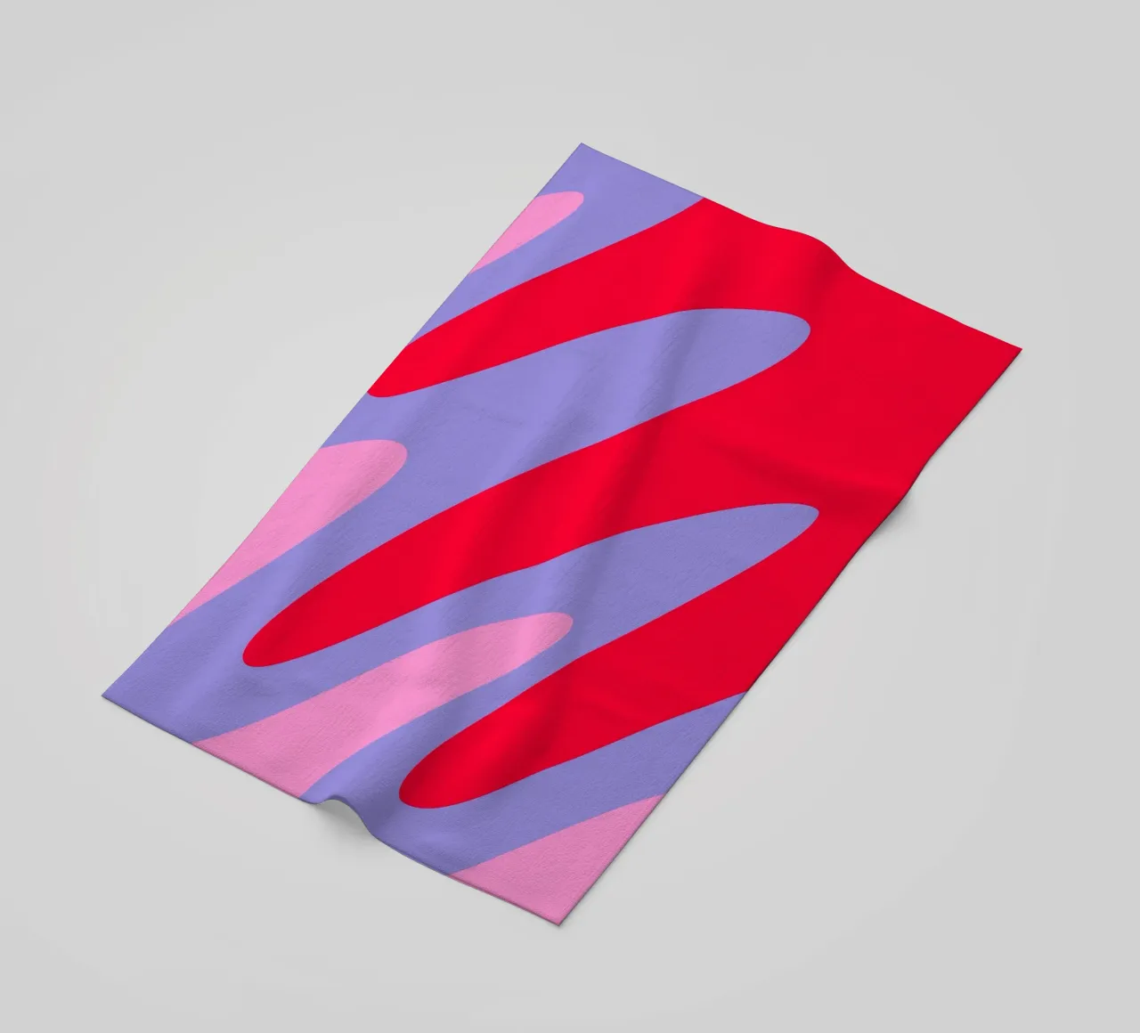 Forme ondulate color blocking rosa, rosso, viola telo mare da Wackapacka