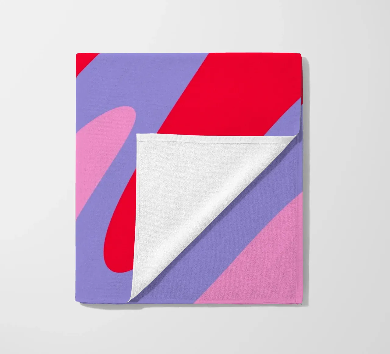 Forme ondulate color blocking rosa, rosso, viola telo mare da Wackapacka