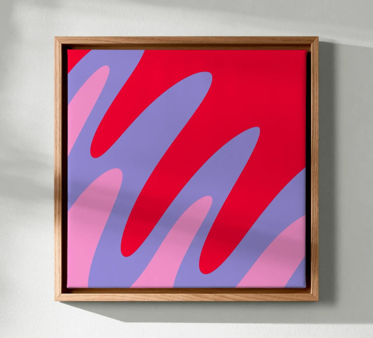 Forme ondulate color blocking rosa, rosso, viola tela da Wackapacka