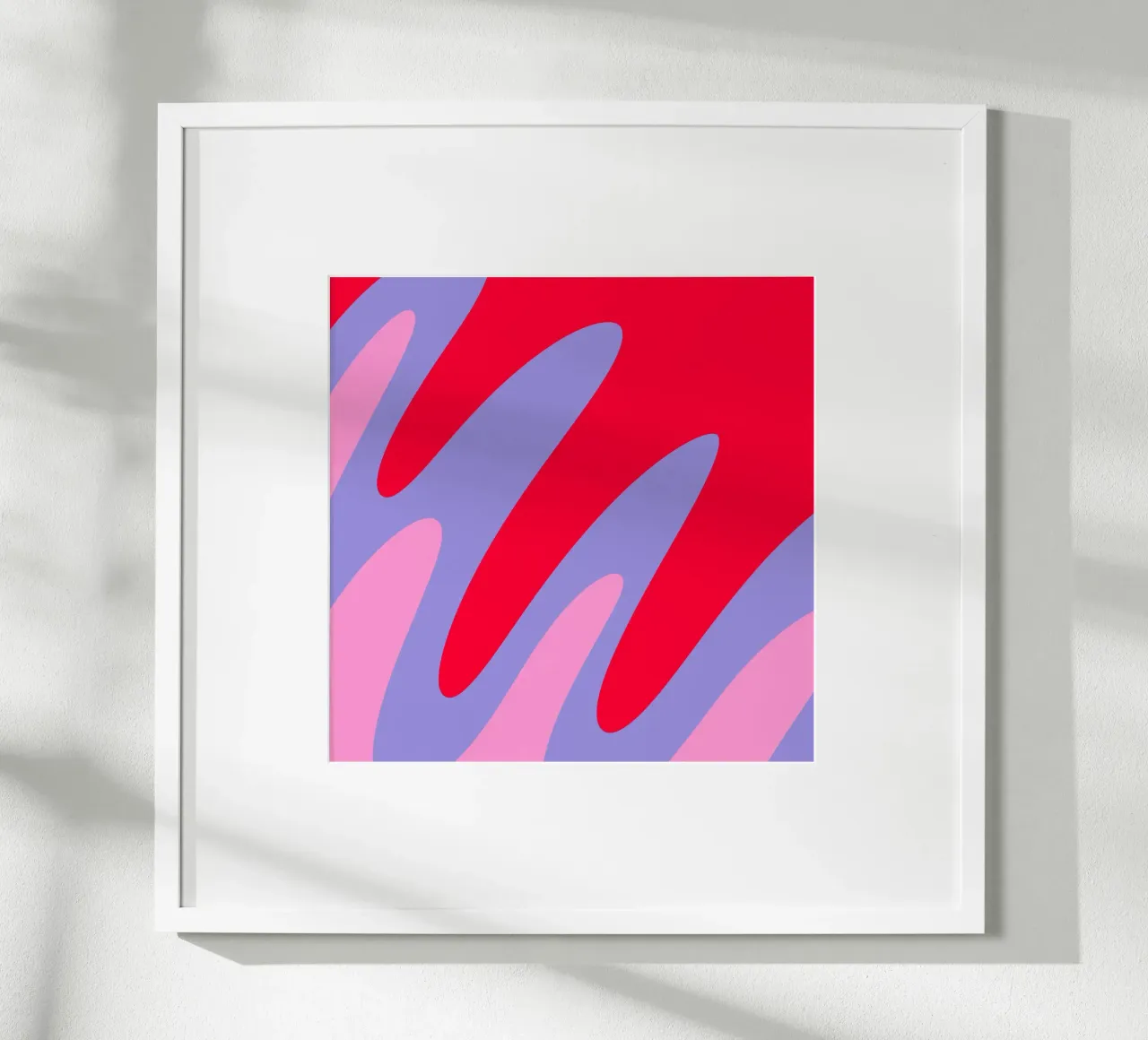 Forme ondulate color blocking rosa, rosso, viola poster da Wackapacka