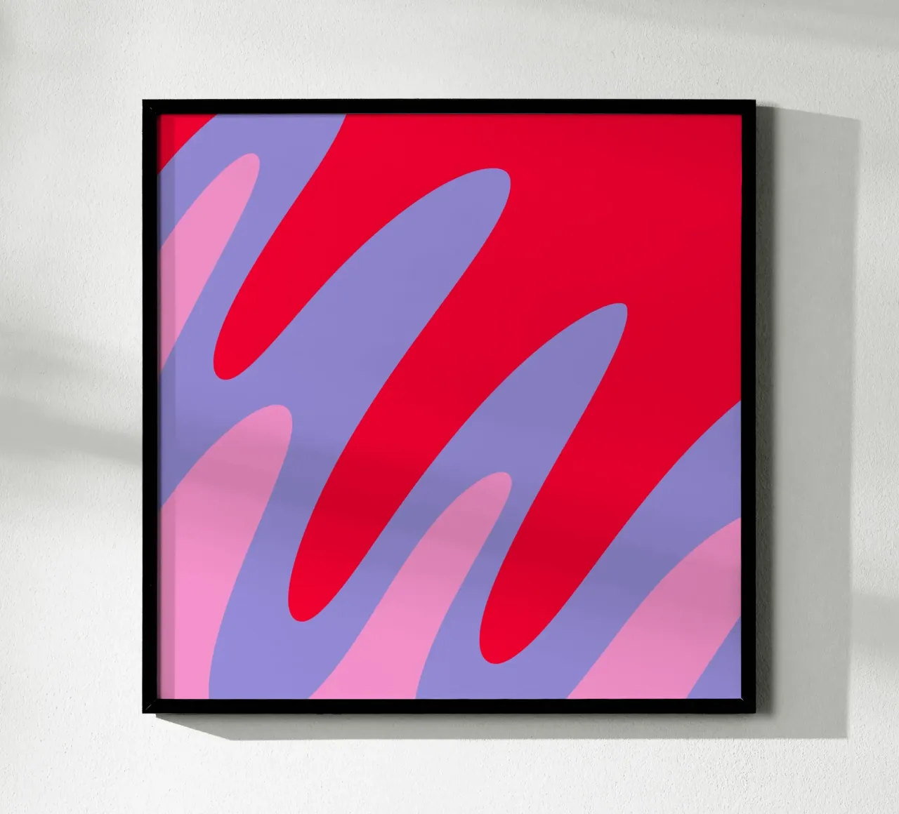 Forme ondulate color blocking rosa, rosso, viola poster da Wackapacka