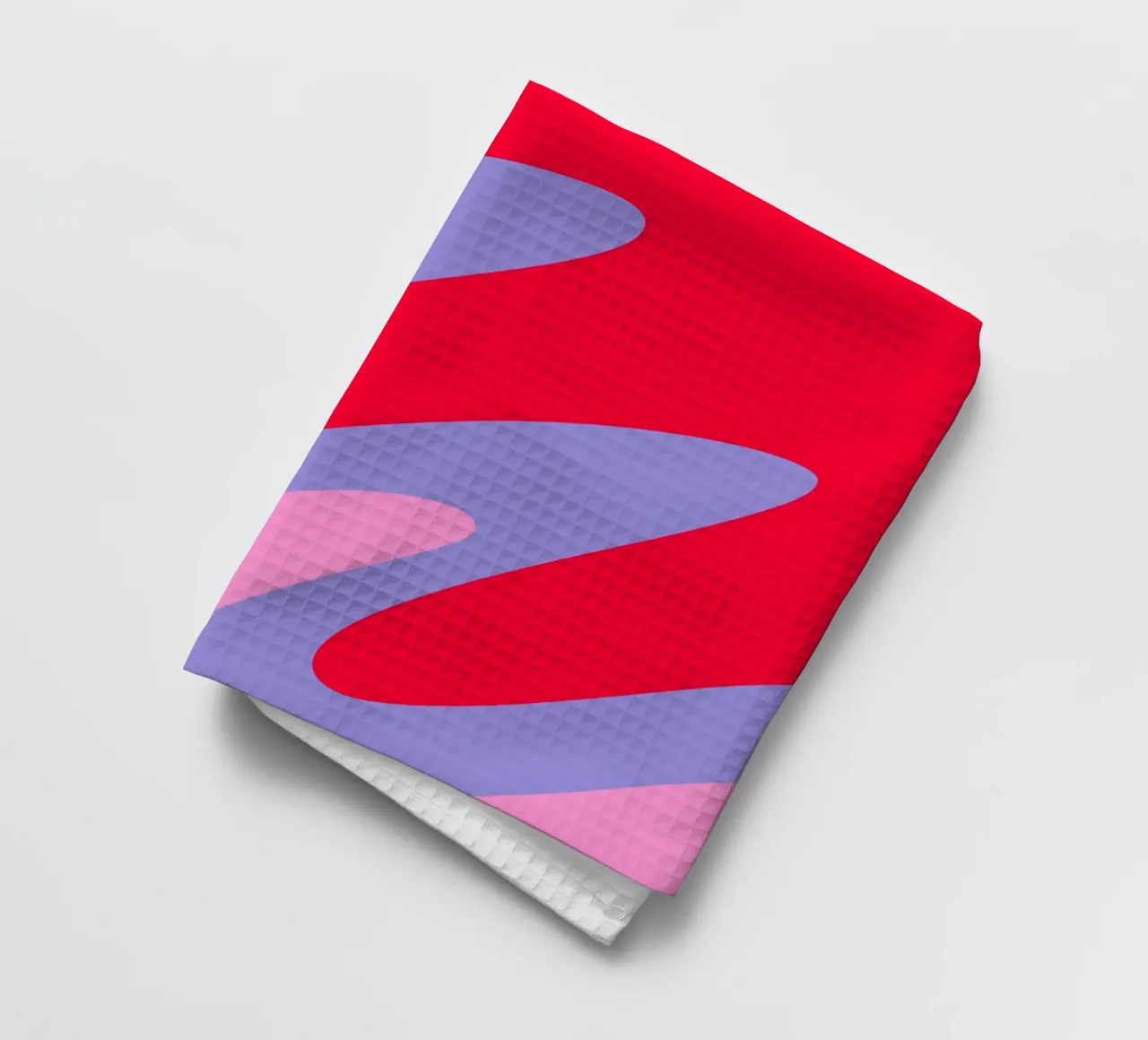 Forme ondulate color blocking rosa, rosso, viola canovaccio da cucina da Wackapacka