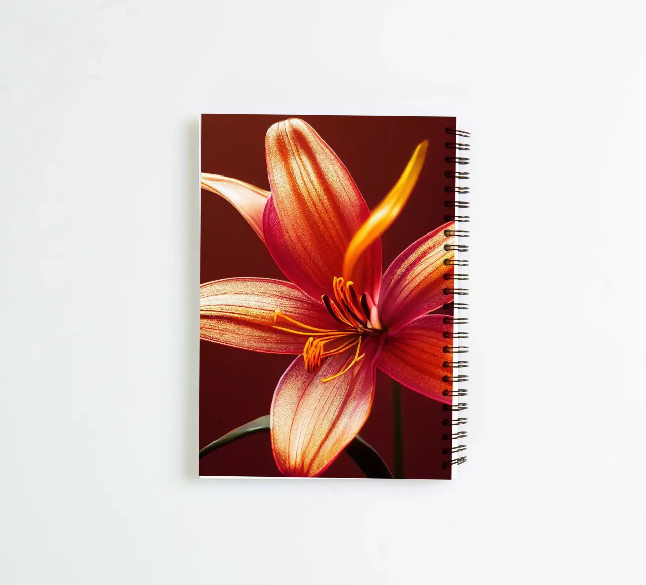 Macro Asiatic Lily Flower spiral notebook by Bold Blooms