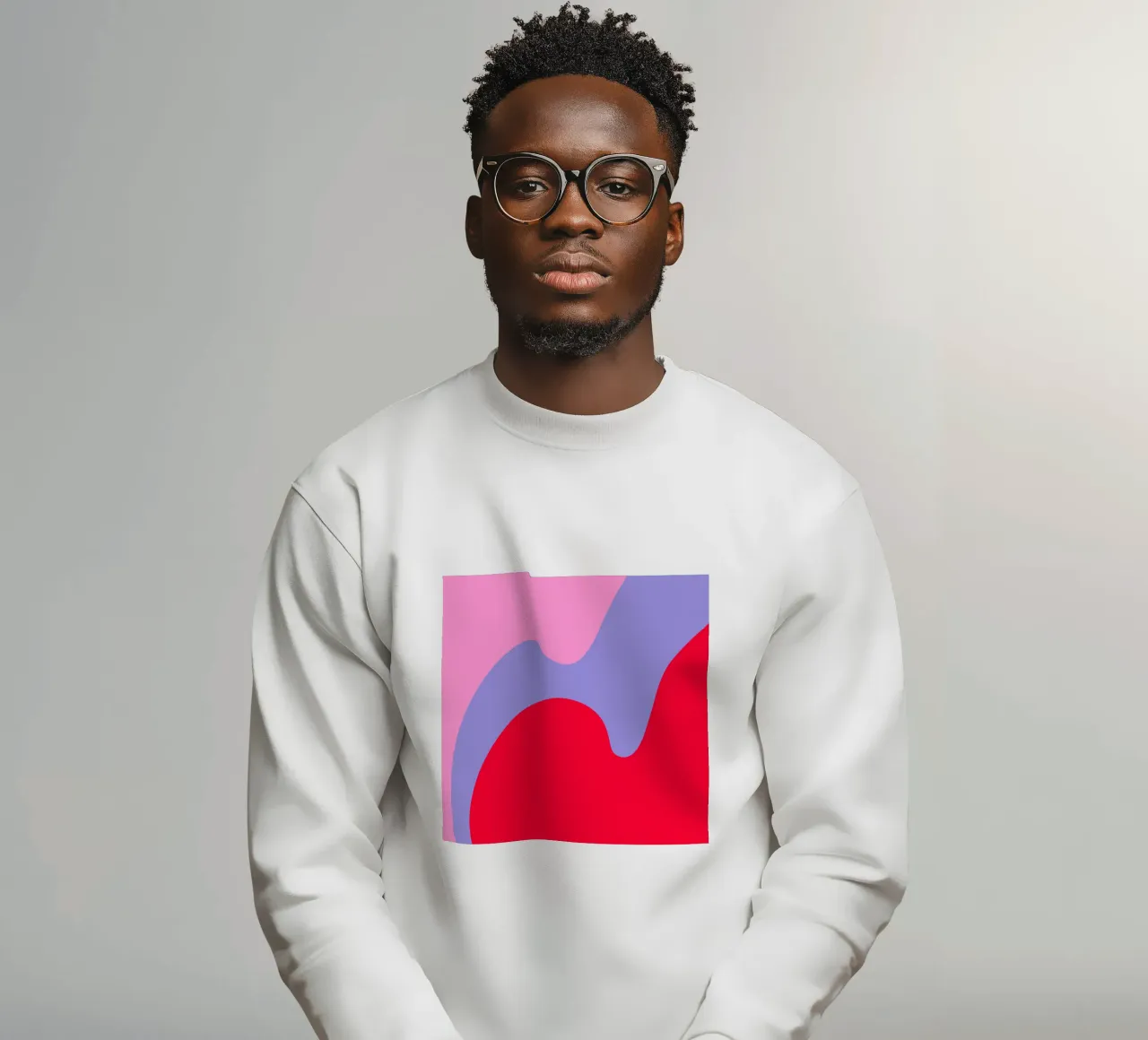 Forme di color blocking rosa, rosso, viola felpa da Wackapacka