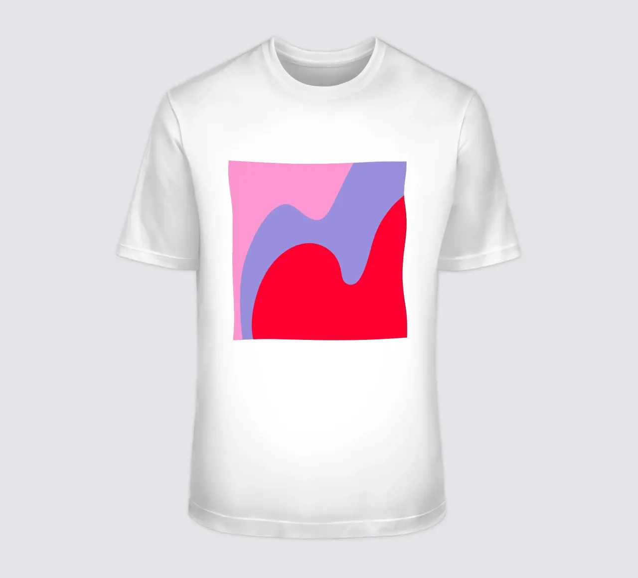 Forme di color blocking rosa, rosso, viola t-shirt da Wackapacka