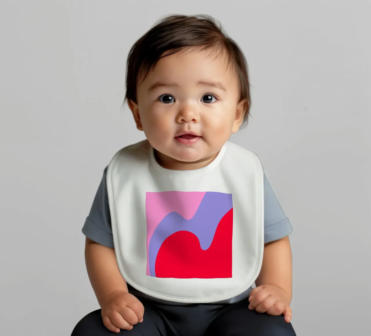 Forme di color blocking rosa, rosso, viola bavaglino da Wackapacka