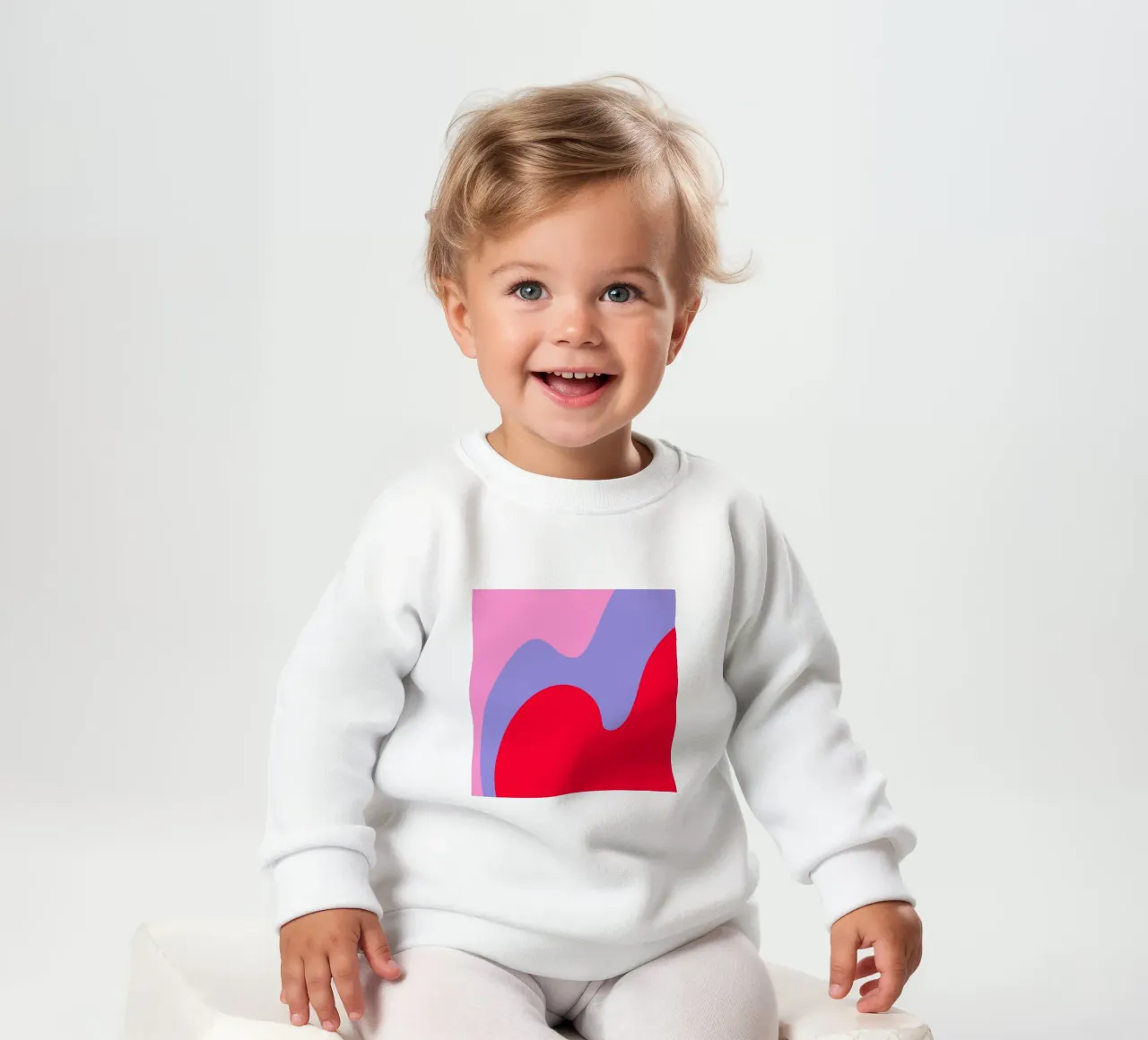 Forme di color blocking rosa, rosso, viola felpa neonato da Wackapacka