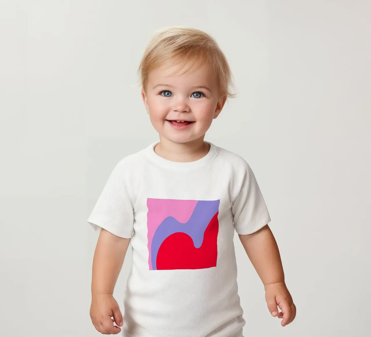 Forme di color blocking rosa, rosso, viola maglietta neonato da Wackapacka
